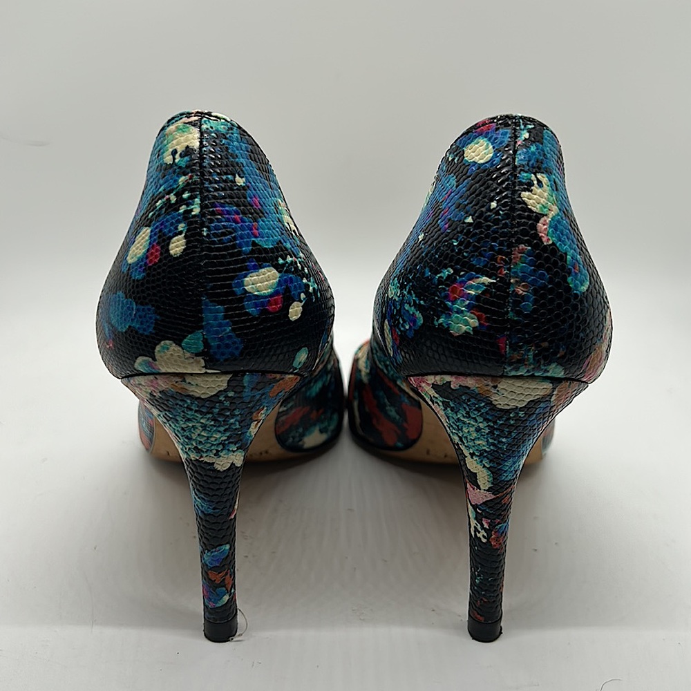 LK Bennett Floral Snake Skin Texture Leather Stiletto Heels Shoes *Sz 37/Sz 6* - Picture 7 of 10